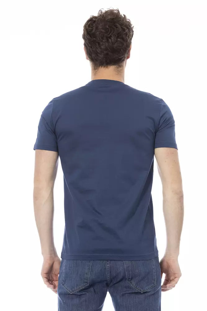 T-shirt homme en coton bleu tendance Baldinini