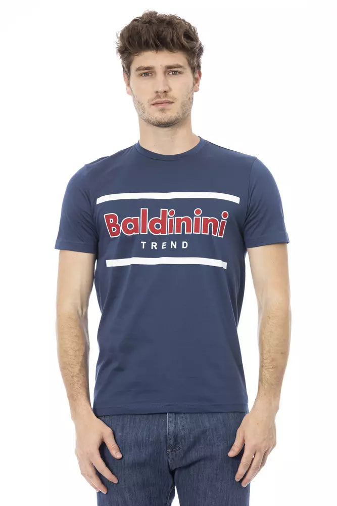 T-shirt homme en coton bleu tendance Baldinini