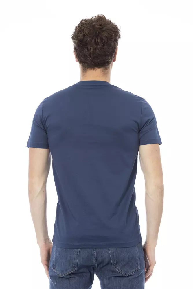 T-shirt homme en coton bleu tendance Baldinini