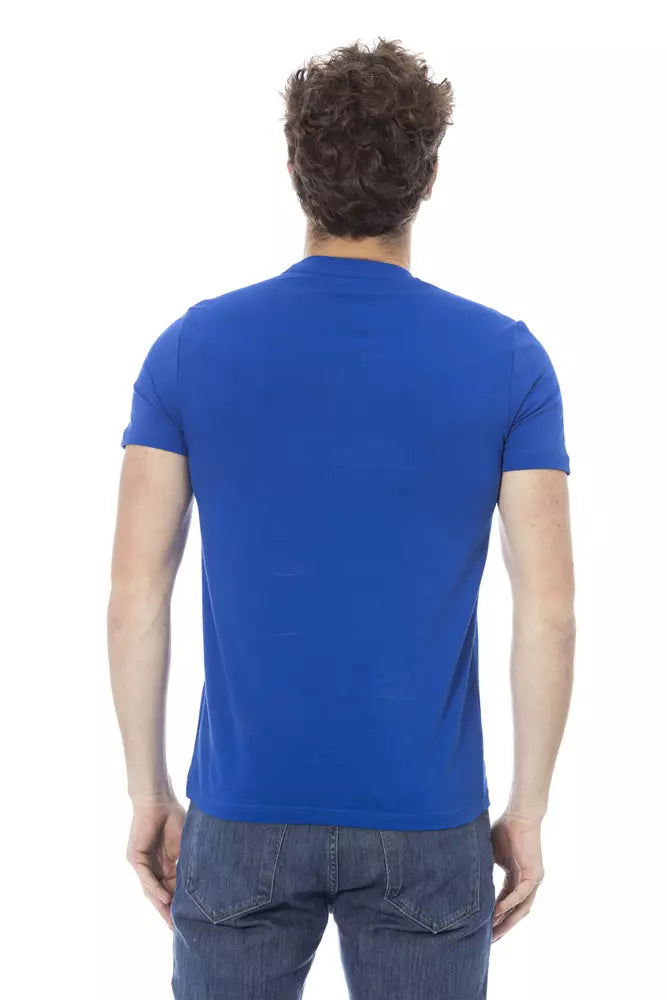 T-shirt homme en coton bleu tendance Baldinini