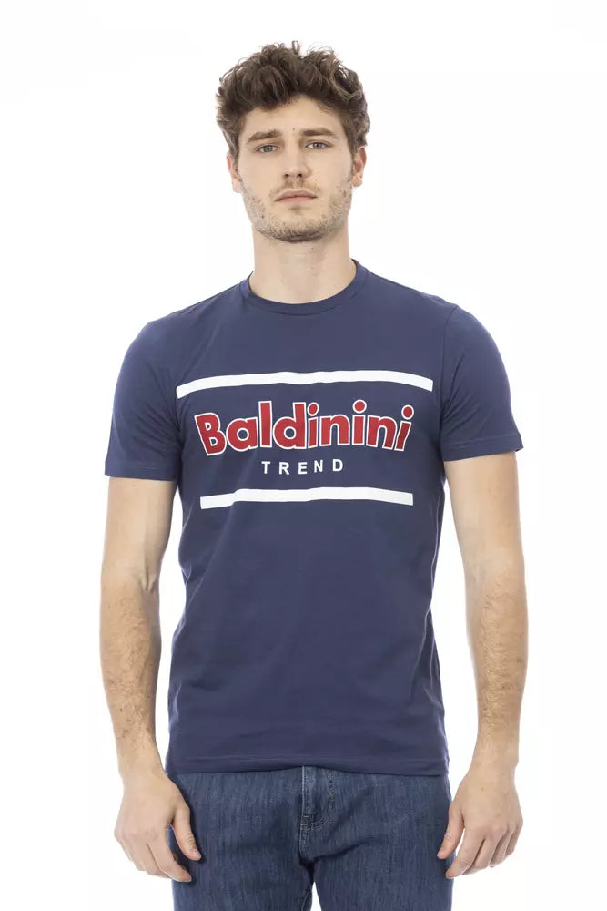 T-shirt homme en coton bleu tendance Baldinini