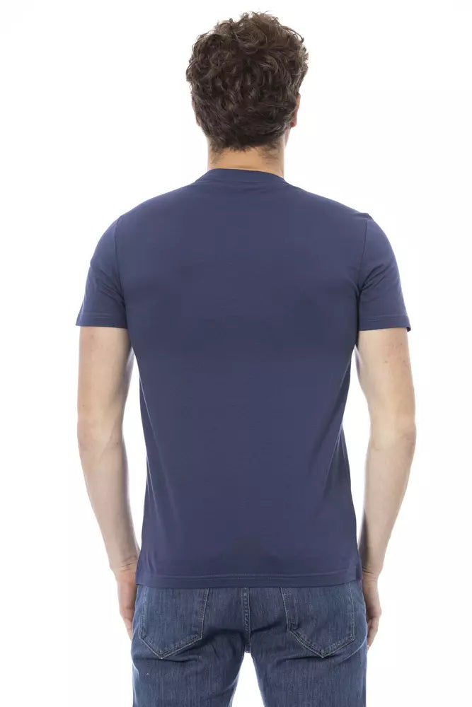 T-shirt homme en coton bleu tendance Baldinini