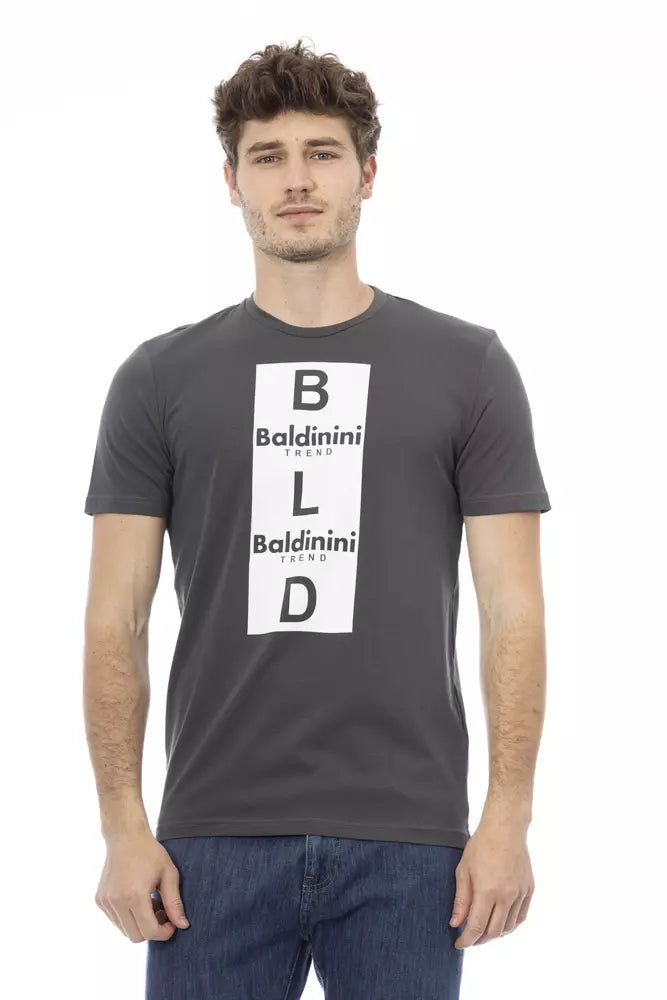 Baldinini Trend Graues Baumwoll-T-Shirt