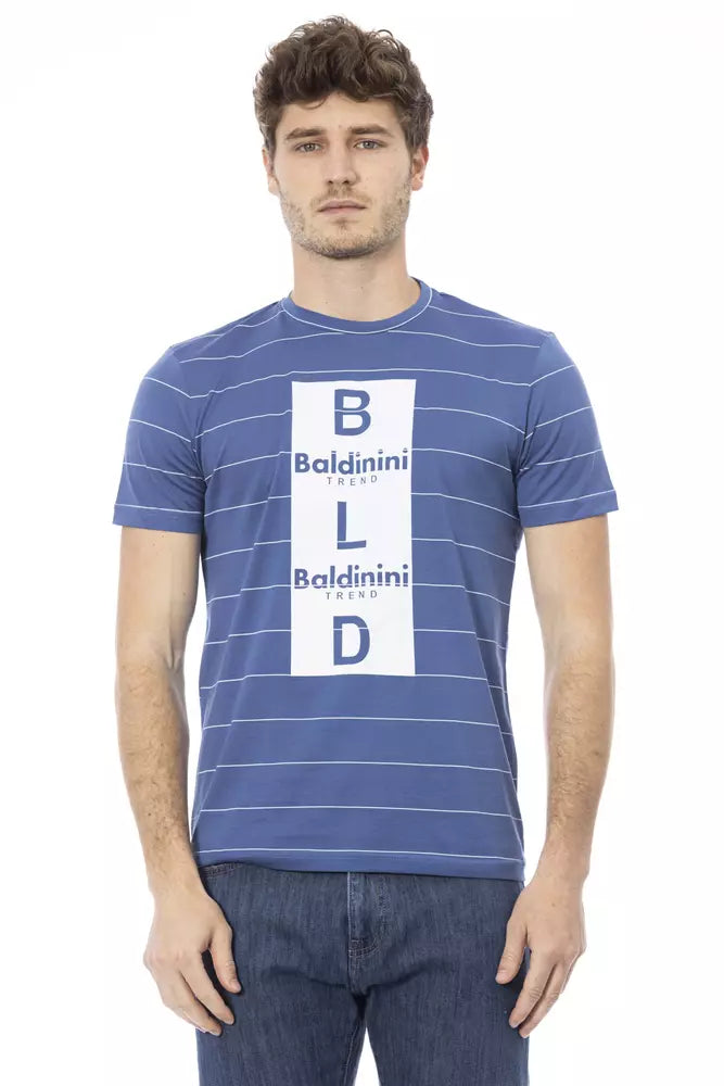 T-shirt homme en coton bleu tendance Baldinini