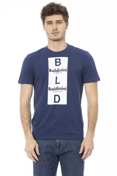 Baldinini Trend Blaues Baumwoll-T-Shirt