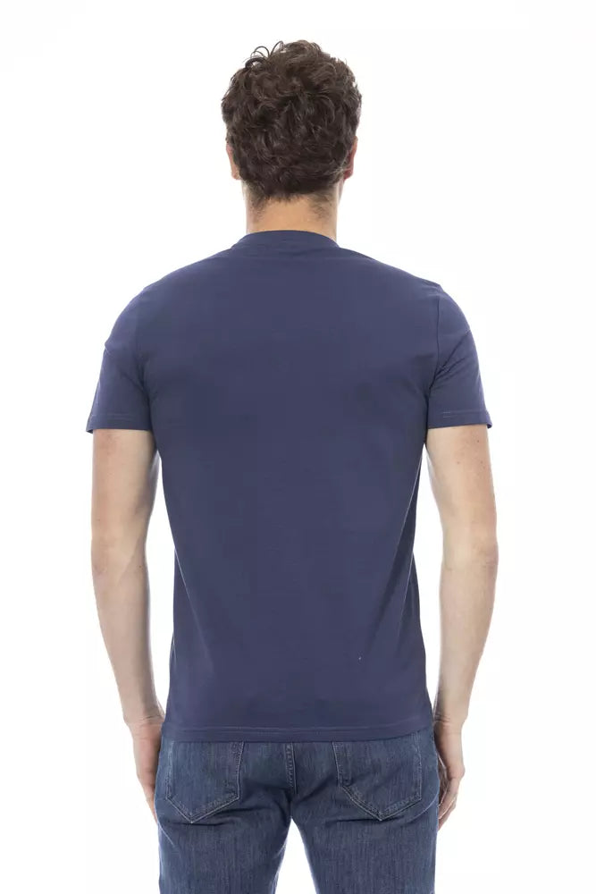 T-shirt homme en coton bleu tendance Baldinini