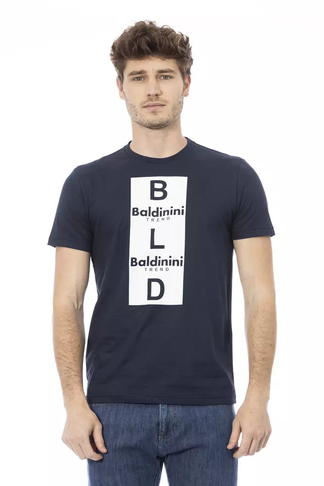 Baldinini Trend Blaues Baumwoll-T-Shirt