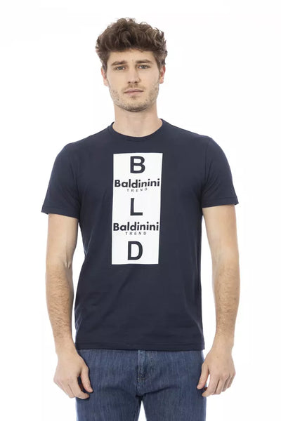 Baldinini Trend Blaues Baumwoll-T-Shirt