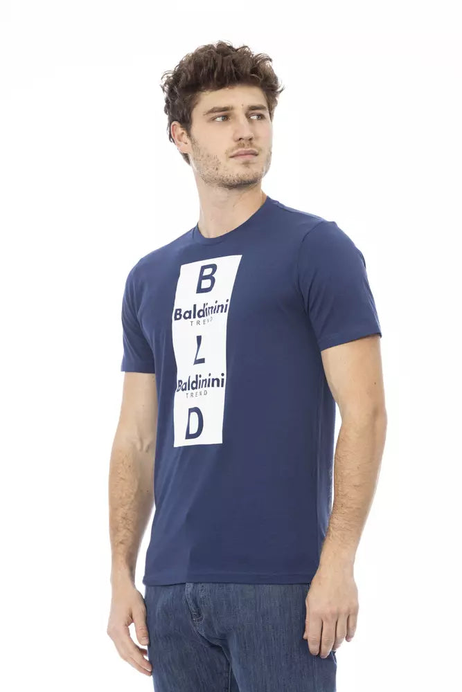 T-shirt homme en coton bleu tendance Baldinini