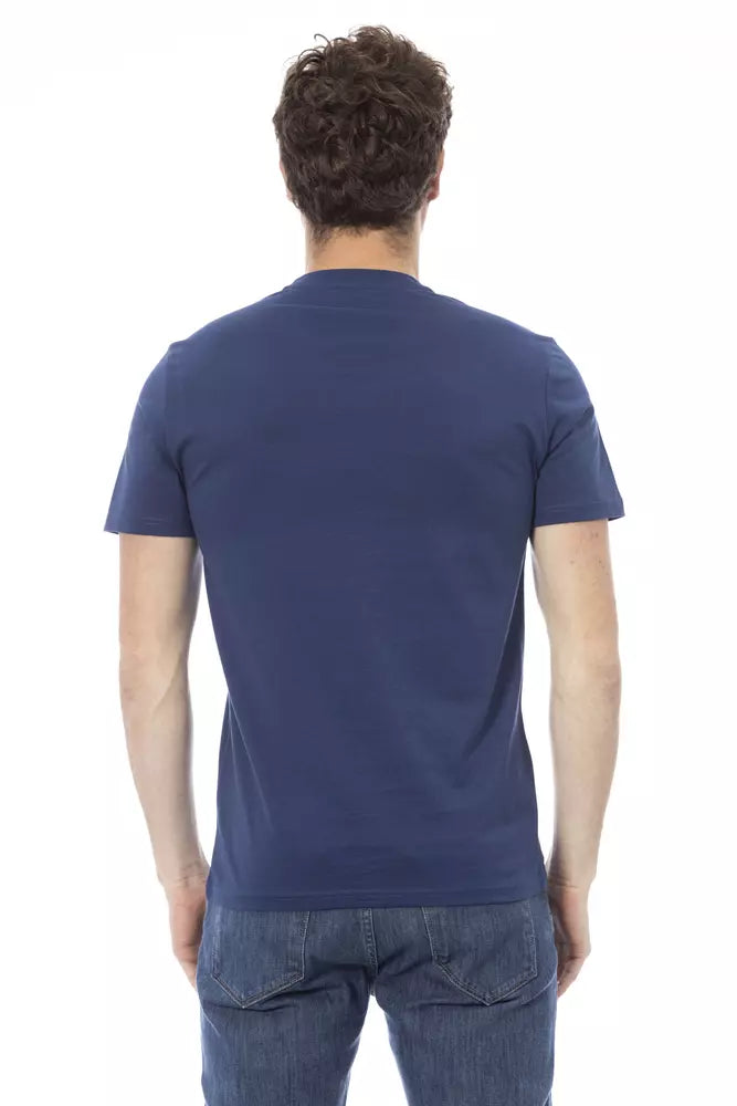 T-shirt homme en coton bleu tendance Baldinini
