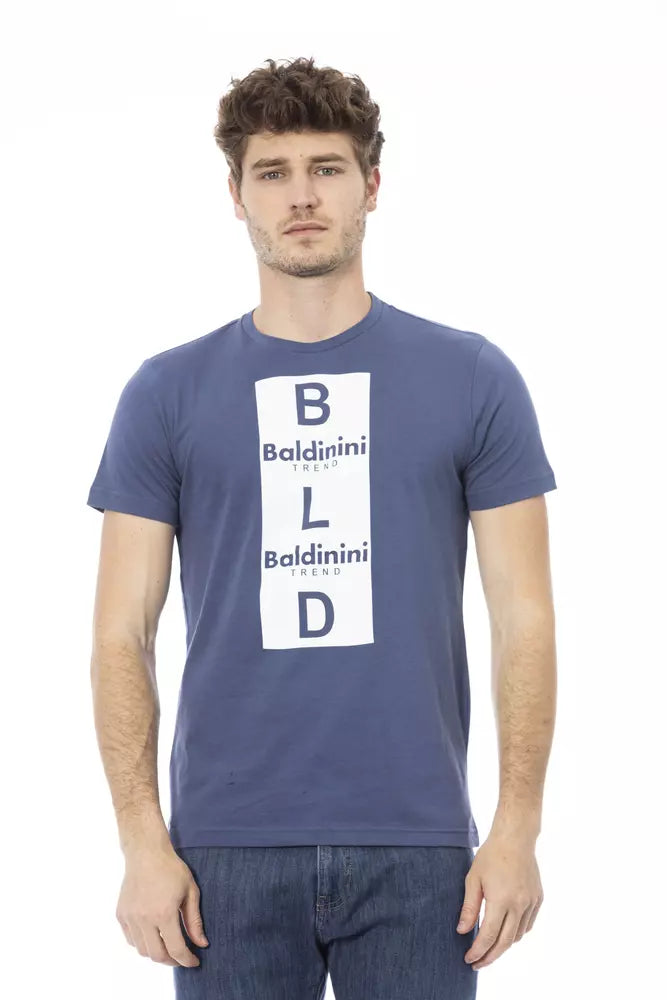 Baldinini Trend Blaues Baumwoll-T-Shirt
