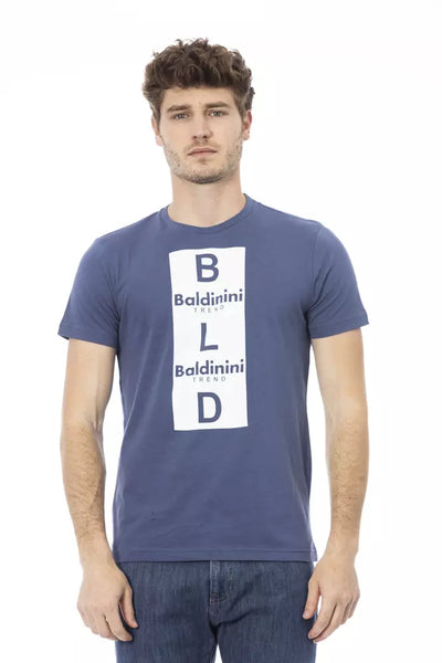 Baldinini Trend Blaues Baumwoll-T-Shirt