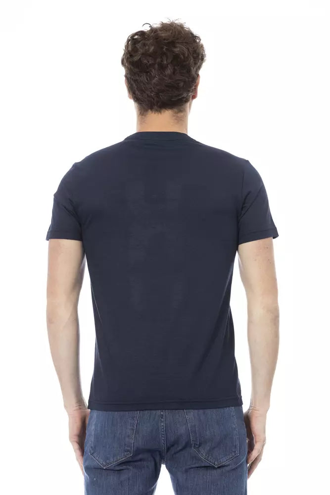 Baldinini Trend Blaues Baumwoll-T-Shirt