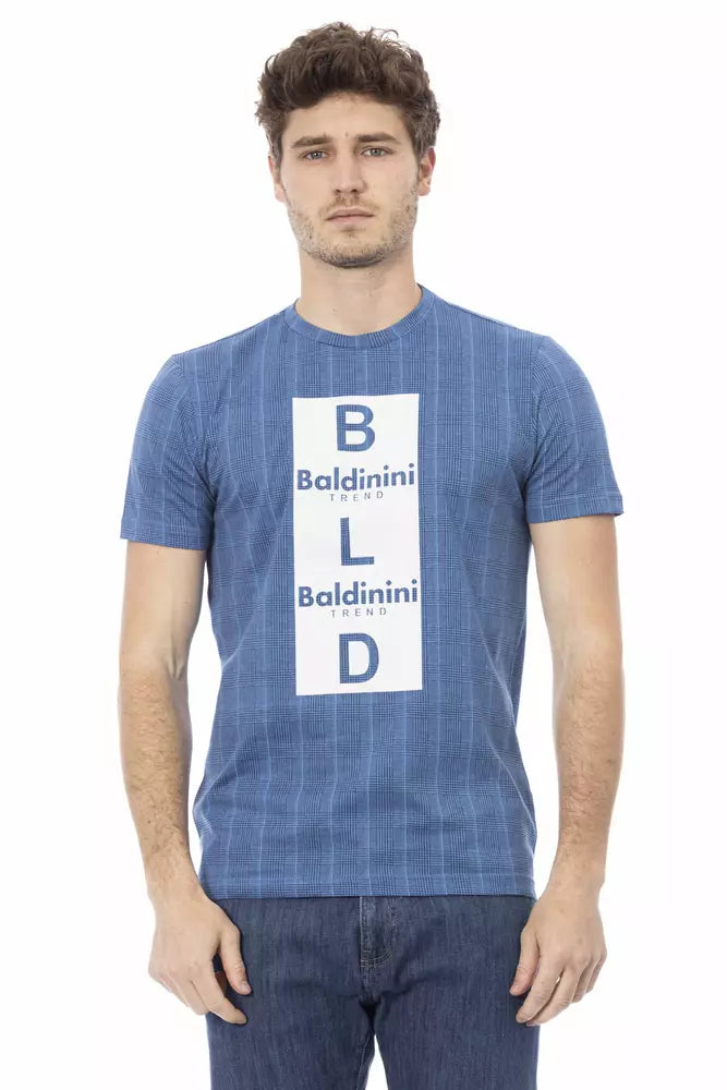 T-shirt homme en coton bleu clair Baldinini Trend