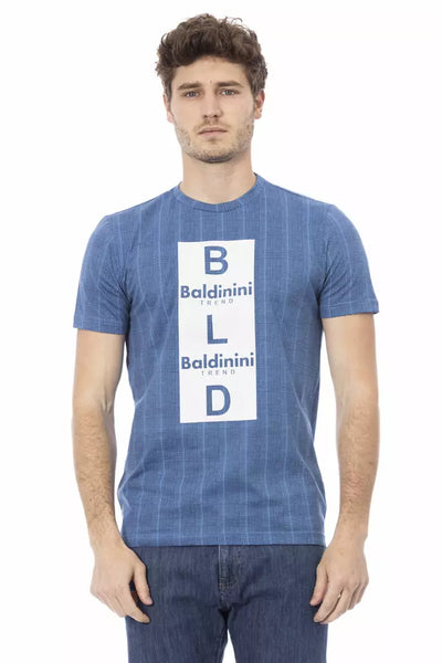 Baldinini Trend Hellblaues Baumwoll-T-Shirt