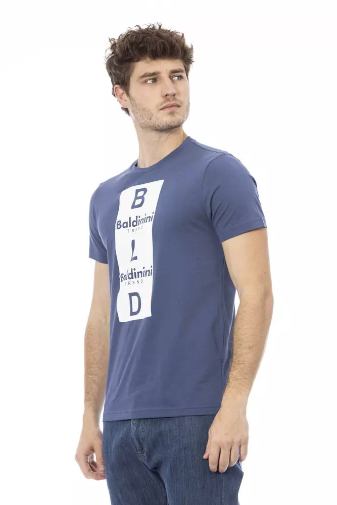 Baldinini Trend Blaues Baumwoll-T-Shirt