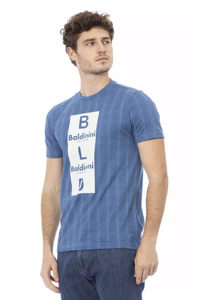 T-shirt homme en coton bleu clair Baldinini Trend