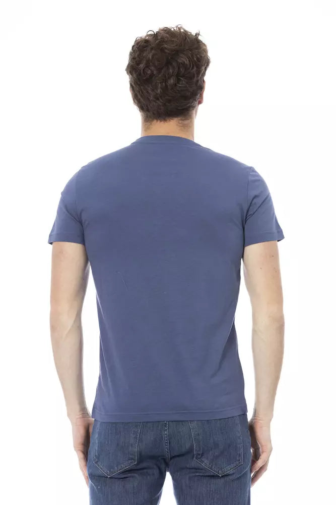 Baldinini Trend Blaues Baumwoll-T-Shirt