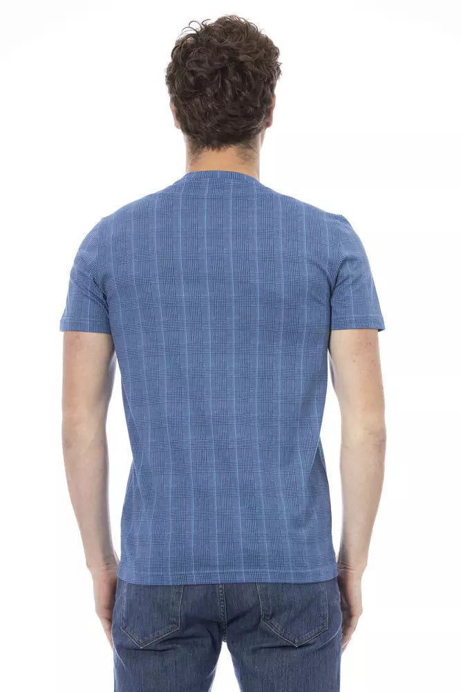 T-shirt homme en coton bleu clair Baldinini Trend
