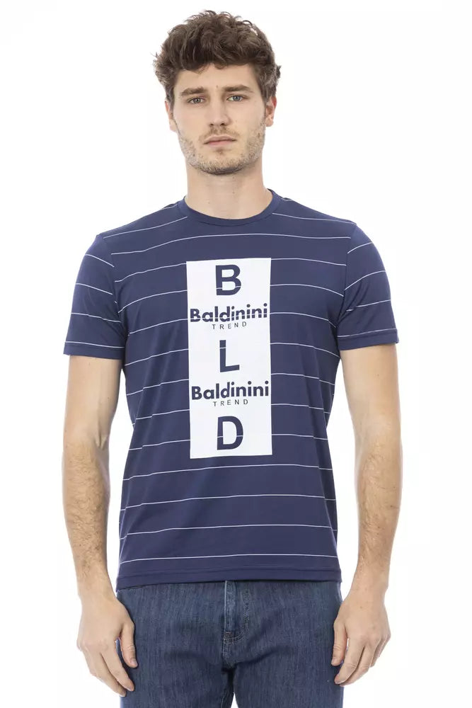 T-shirt homme en coton bleu tendance Baldinini