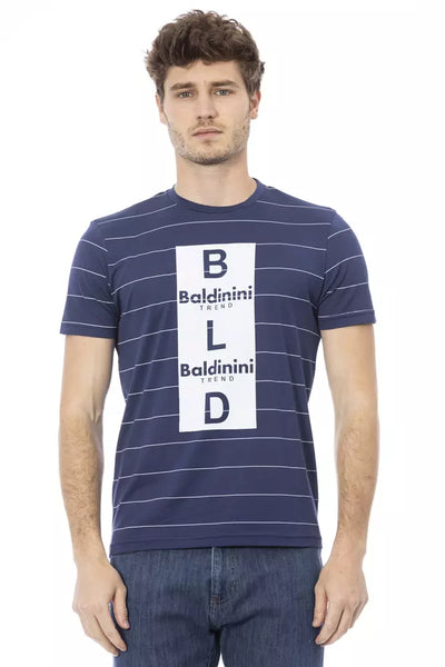 Baldinini Trend Blaues Baumwoll-T-Shirt