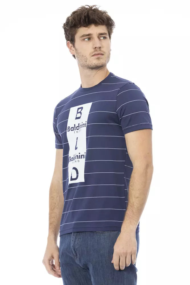 T-shirt homme en coton bleu tendance Baldinini