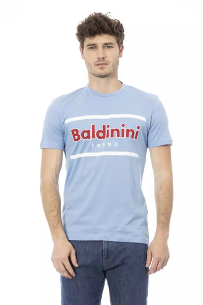 Baldinini Trend Hellblaues Baumwoll-T-Shirt