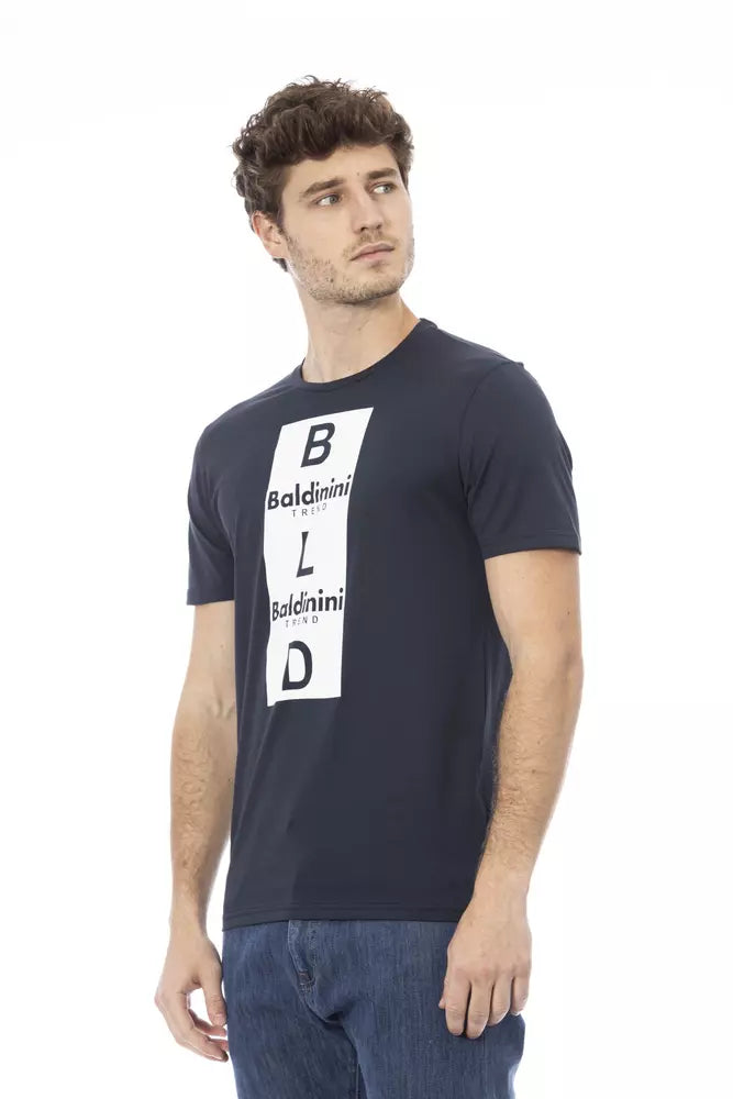 T-shirt homme en coton bleu tendance Baldinini