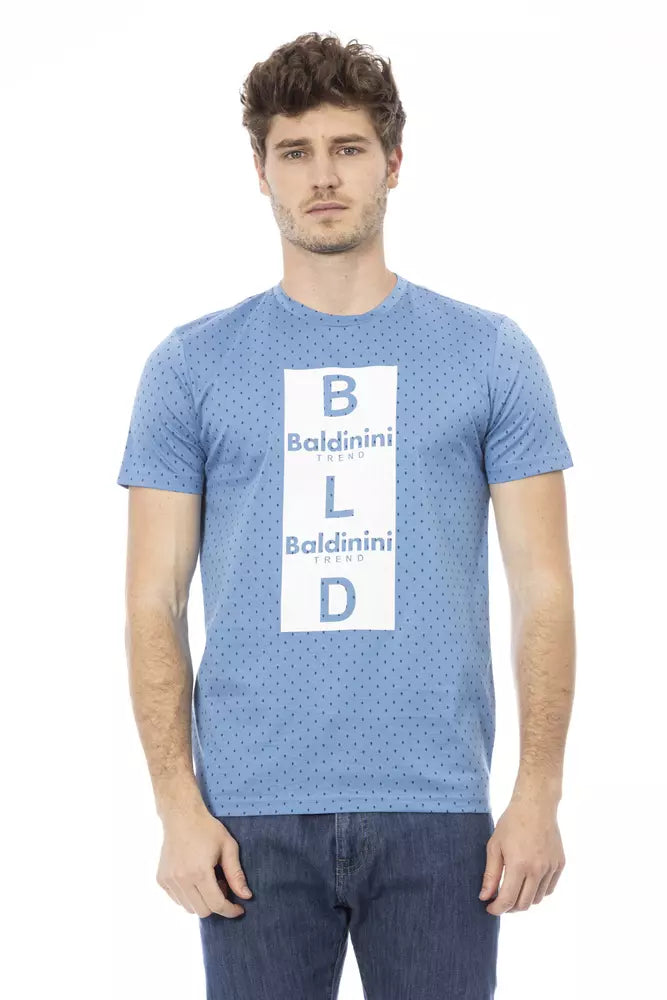 T-shirt homme en coton bleu clair Baldinini Trend