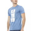 T-shirt homme en coton bleu clair Baldinini Trend