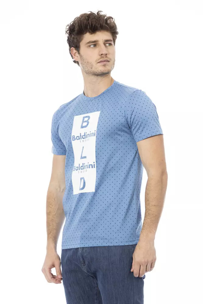 T-shirt homme en coton bleu clair Baldinini Trend