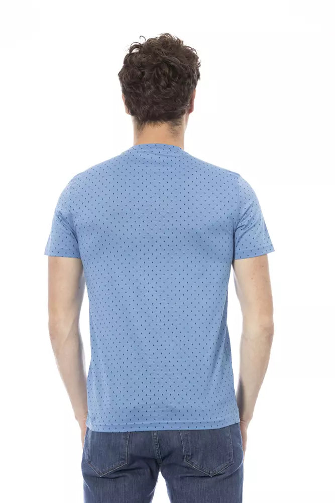 T-shirt homme en coton bleu clair Baldinini Trend