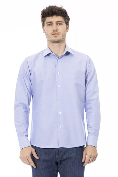 Baldinini Trend Light Blue Cotton Men Shirt