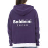 Baldinini Trend Purple Cotton Women Sweater with Adjustable Hood