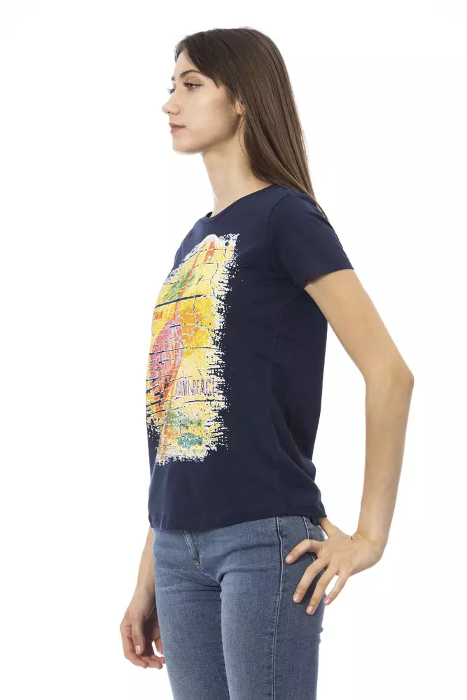 Trussardi Action Blaues Baumwoll-T-Shirt
