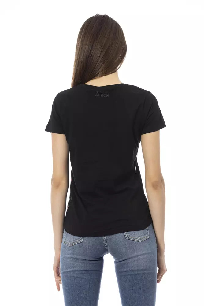 Trussardi Action Schwarze Baumwoll-Tops &amp; T-Shirts