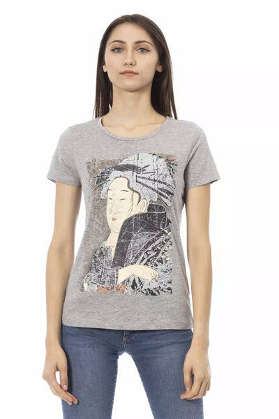 Trussardi Action Graues Baumwoll-T-Shirt