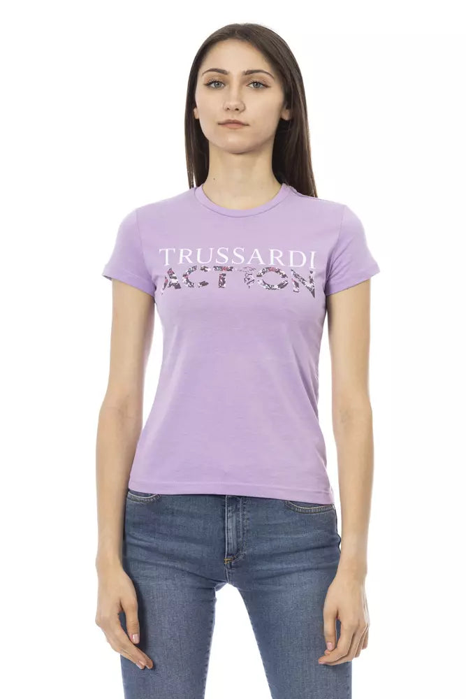 Trussardi Action Lila Baumwoll-T-Shirt