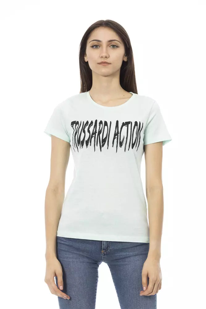 Trussardi Action Hellblaues Baumwoll-T-Shirt