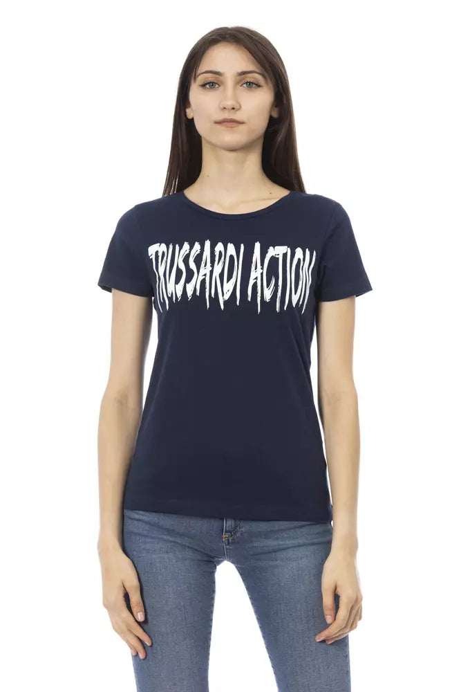 Trussardi Action Blaues Baumwoll-T-Shirt