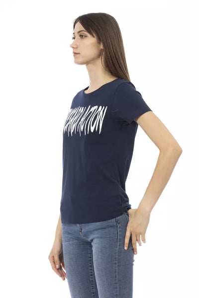 Trussardi Action Blaues Baumwoll-T-Shirt