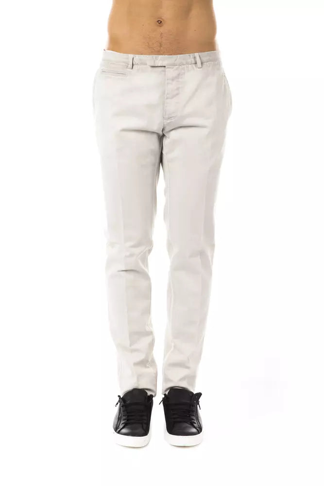 Pantalon décontracté en coton gris Uominitaliani pour hommes