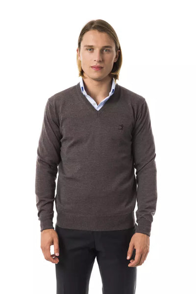 Uominitaliani Grauer Pullover aus Merinowolle