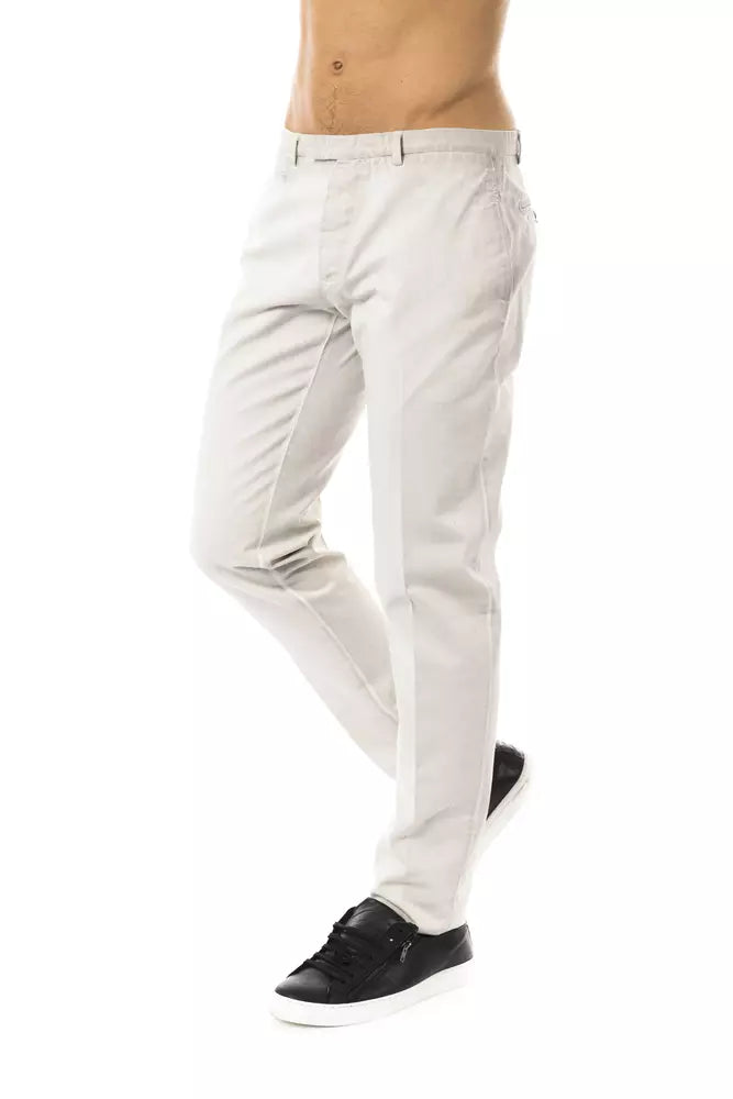 Pantalon décontracté en coton gris Uominitaliani pour hommes