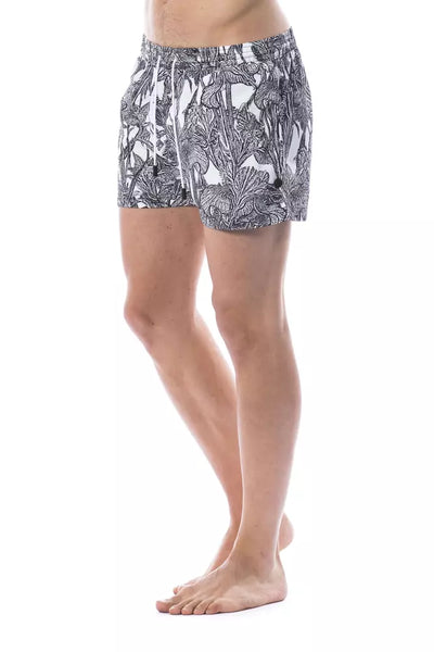 Roberto Cavalli Sport Black Polyester Men Swimwear