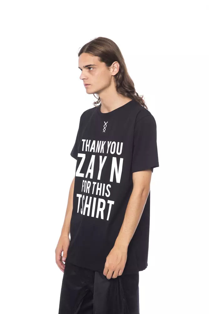 T-shirt homme en coton noir Nicolo Tonetto