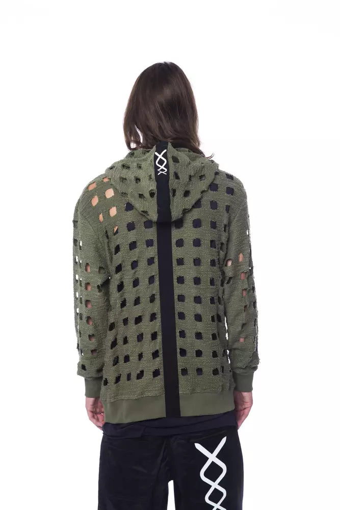 Pull en coton militaire Nicolo Tonetto pour homme avec capuche et fermeture éclair