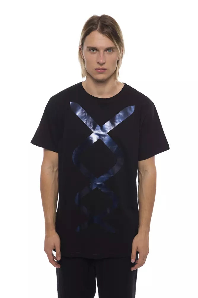 T-shirt homme en coton noir Nicolo Tonetto