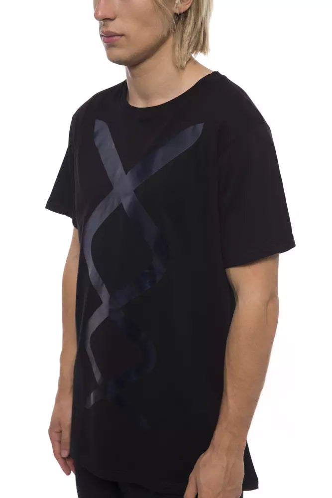 T-shirt homme en coton noir Nicolo Tonetto