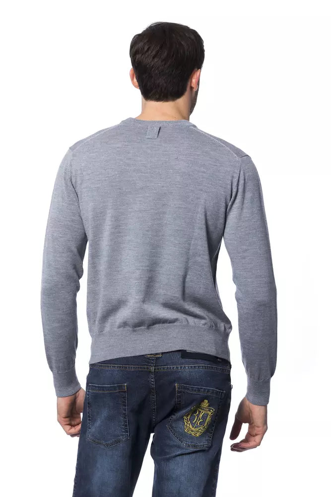 Pull homme en laine mérinos grise de la collection couture italienne Billionaire